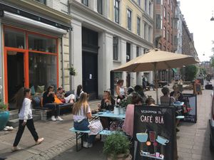 Cafe Blå outdoor seating at Cafe Blå in Copenhagen