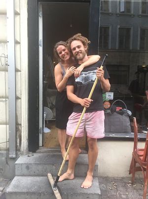 Cafe Blå owners: Julie & Jonatan at Cafe Blå in Copenhagen