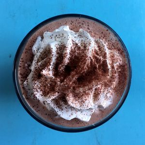 Hot chocolate w/ whipped cream at Cafe Blå in Copenhagen