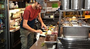 Kitchen at Cafe Blå in Copenhagen