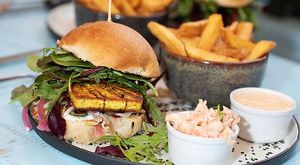 Curry Tofu Burger at Cafe Blå in Copenhagen