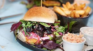 Portobello burger at Cafe Blå in Copenhagen