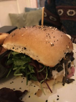 Portobello Burger at Cafe Blå in Copenhagen