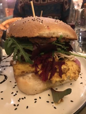 Tofu Burger at Cafe Blå in Copenhagen