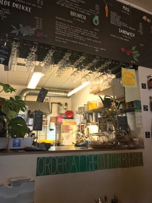 Open kitchen concept. Nice! at Cafe Blå in Copenhagen