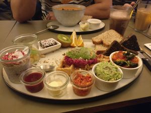 Brunch plate at Cafe Blå in Copenhagen