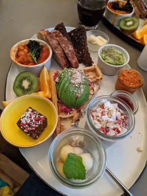 Brunch plate at Cafe Blå in Copenhagen