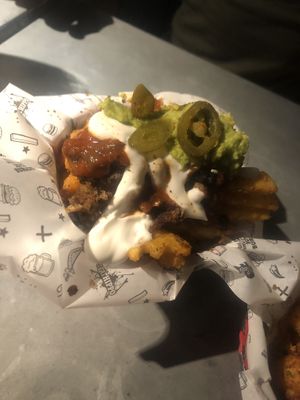 Vegan cheezeburger wachoes    at Fat Hippo in Newcastle Upon Tyne