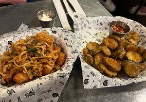 tater tots and frickles.   at Fat Hippo in Newcastle Upon Tyne