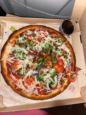 Cauliflower crust with dairy free cheese and balsamic glaze finish  at Mod Pizza - E Broadway in Tucson