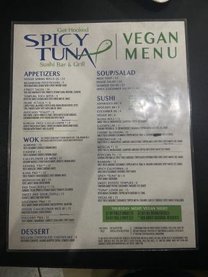 Spicy Tuna - Vegan Menu  at Spicy Tuna Sushi in Holland