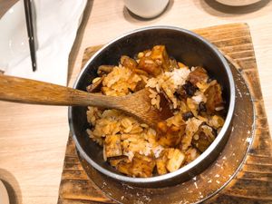 Quinoa rice with taro and edamame  at Hi-Lai Vegetarian 漢來蔬食 in Taipei