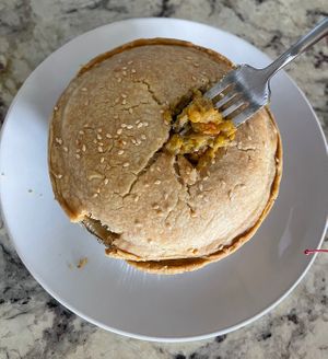 savory vegan curry pie baked at home (i used an air fryer and it was delicious!)   at Pop Pie Co. in San Diego