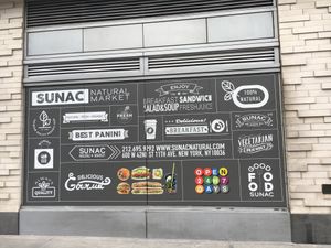 Sign at Sunac Natural Market in New York City