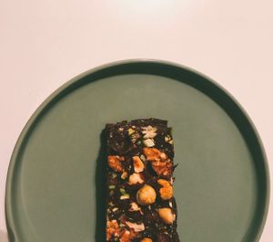 Vegan brownie at Rabarber in Utrecht
