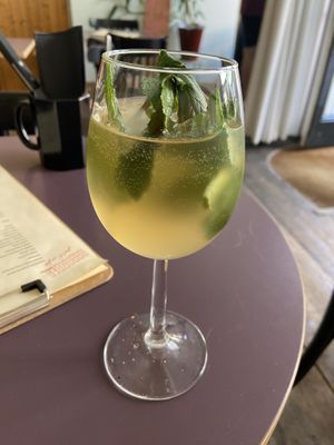 Homemade kombutcha with jasmin: allright (a bit bitter)  at Rabarber in Utrecht
