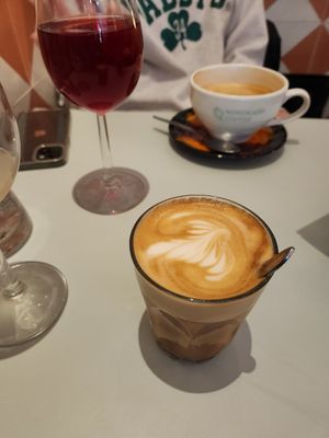 Flat white oat milk at Rabarber in Utrecht
