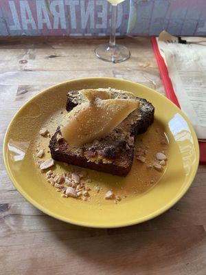 Bostock with camomille-drenched pear: quite good, but overbaked and too dry. at Rabarber in Utrecht