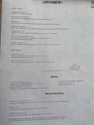 Lunch menu April 2025  at Rabarber in Utrecht