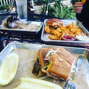 Decadent fries and monster sandwiches  at Golden Dinosaurs in Gulfport