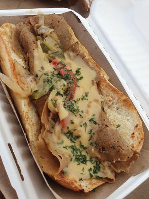 Vegan Philly Cheesesteak  at Golden Dinosaurs in Gulfport