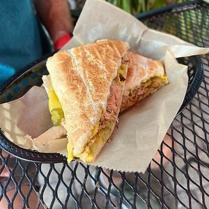 the cuban (must try sandwich) at Golden Dinosaurs in Gulfport