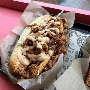 po boy at Golden Dinosaurs in Gulfport