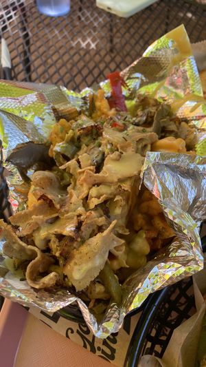 Loaded Philly fries  at Golden Dinosaurs in Gulfport