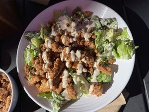 Whole chicken Caesar  salad  #Veganuary at Golden Dinosaurs in Gulfport
