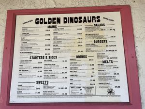 Menu  #Veganuary at Golden Dinosaurs in Gulfport