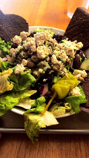 Greek salad w/dill chickpeas  at Golden Dinosaurs in Gulfport