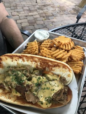 Philly cheese steak  at Golden Dinosaurs in Gulfport