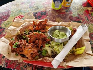 Vegan pakora at Inishwallah 68 in Galway