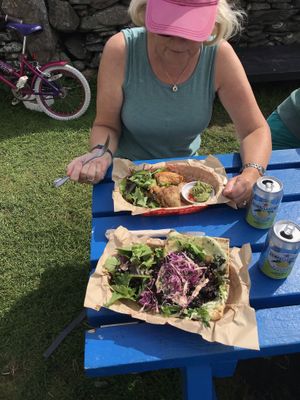 Veg burger & samosas  at Inishwallah 68 in Galway