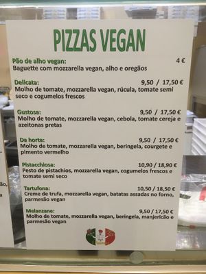 Vegan menu at Il Padovano in Lisbon