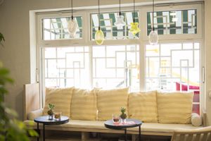 Kyoto window bench at Zdravo Vegan Store in Sarajevo