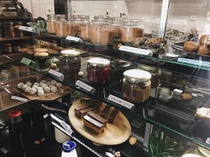 Sweets are mostly raw and gluten free.  at Zdravo Vegan Store in Sarajevo