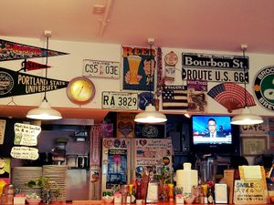 Interior  at News Cafe in Tokyo