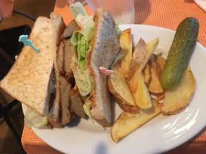 Fried seitan Sandwich  at News Cafe in Tokyo