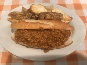 Seitan sloppy joe at News Cafe in Tokyo
