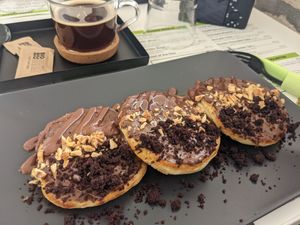 Chocolate vegan pancakes at BioMania Street Food in Bol