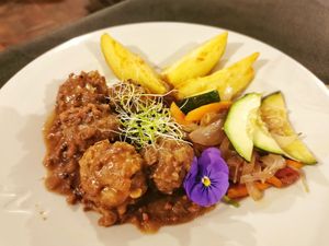 Albóndigas at Los Fogones de Luzia in Orio