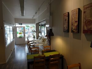 Indoor tables at Cafe Nisse in Imatra