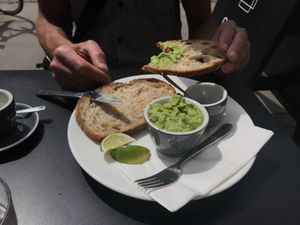 avocado toast  at The Observatory Art Café in London