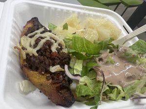 Beyond canoa, yuca and green salad #Veganuary at Freshmart Carolina in Carolina