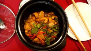 Vegan dish with vigs at An Lac at An Lac - Luong The Vinh in Hue