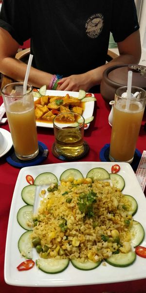 Fried rice and tofu, rice milk at An Lac - Luong The Vinh in Hue