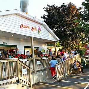 Outside at Chicken Little Ice Cream in Bedford