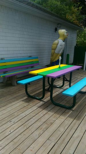 Seats at Chicken Little Ice Cream in Bedford