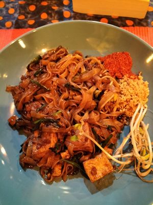 Tofu pad Thai at Baan Baan Thai cafe in Bishkek